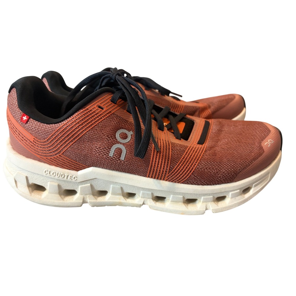 On Cloudgo Womens Running Shoes Rust Orange Black US 8.5 Athleisure Gorpcore
